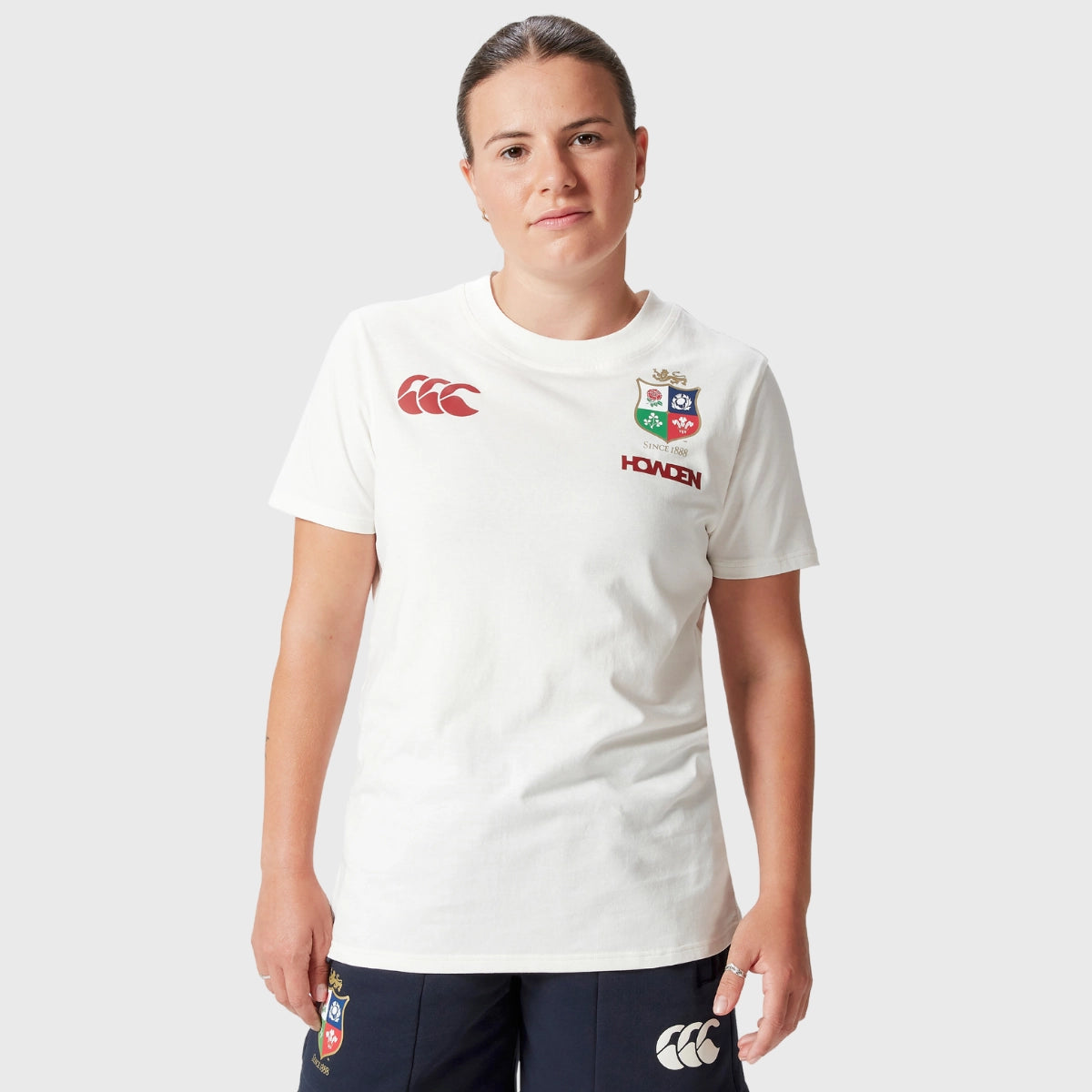 Canterbury British & Irish Lions Women's Cotton T-Shirt - White - Comfortable & Breathable for Sports & Casual Wear