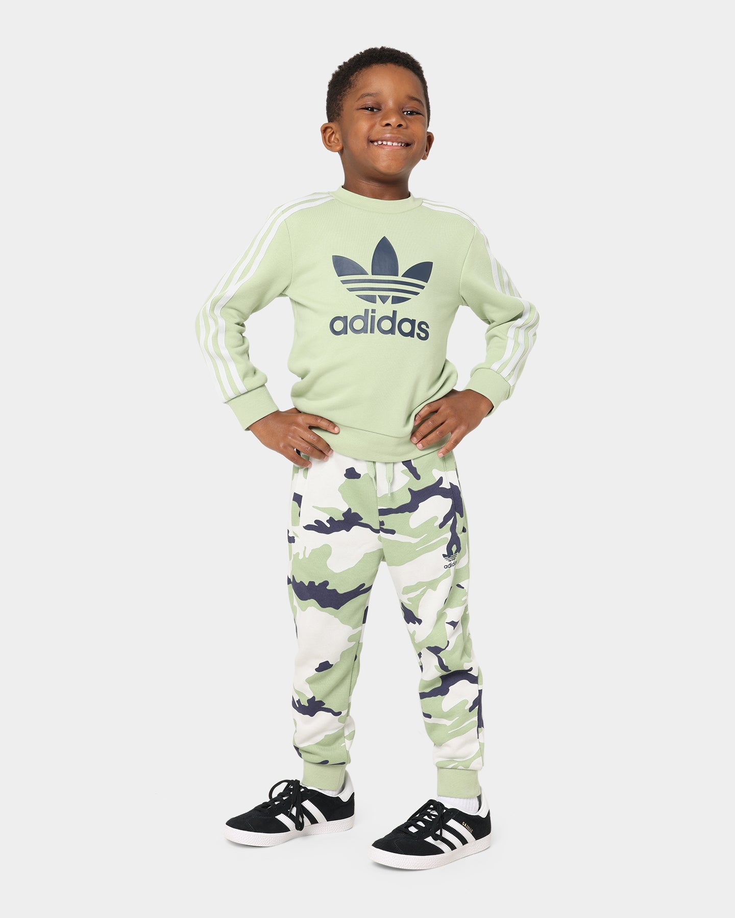 Adidas Kids' Camo Print Crew Neck T-Shirt & Shorts Set - Comfortable Athletic Outfit for Boys & Girls - Perfect for School, Sports & Playtime