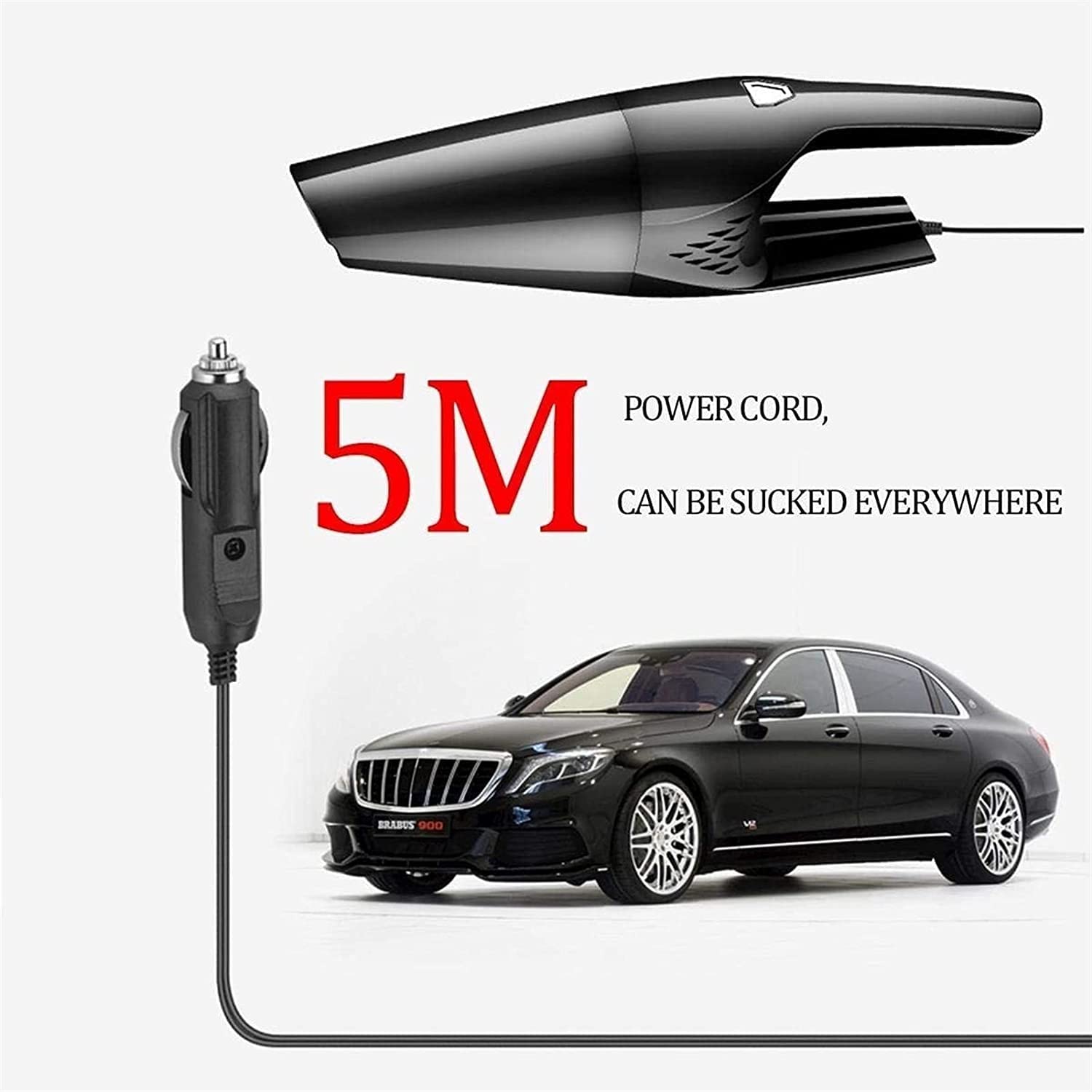 **6000Pa Powerful Cordless Handheld Vacuum Cleaner - Lightweight & Portable for Home, Car, Pet Hair Cleaning - Ideal for Quick Spills, Upholstery, and Hard-to-Reach Areas (Black)**