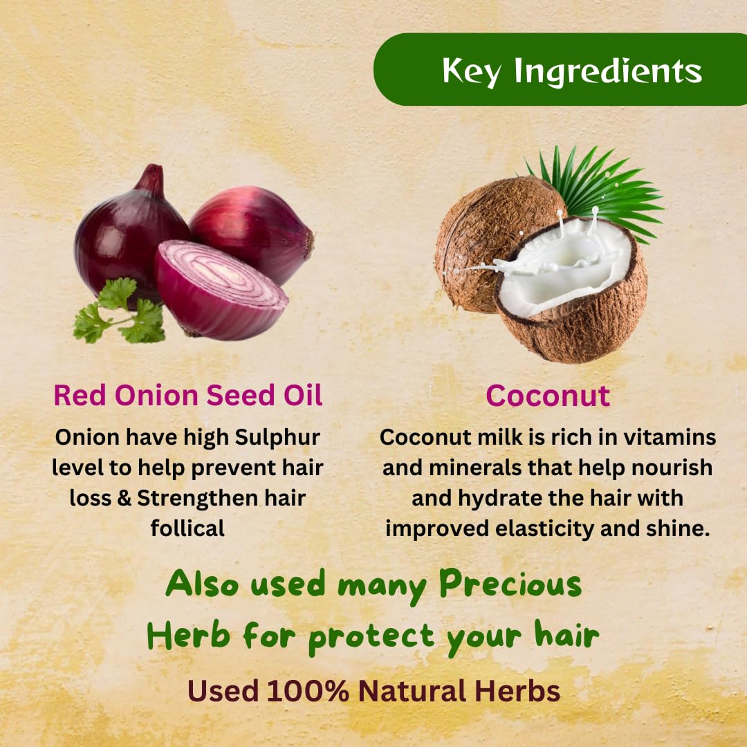 Petals Herbal Onion Coconut Hair Conditioner 200ml - Promotes Hair Growth & Reduces Hair Fall | Natural Treatment for Dry, Damaged Hair | Perfect for Daily Use & Scalp Care