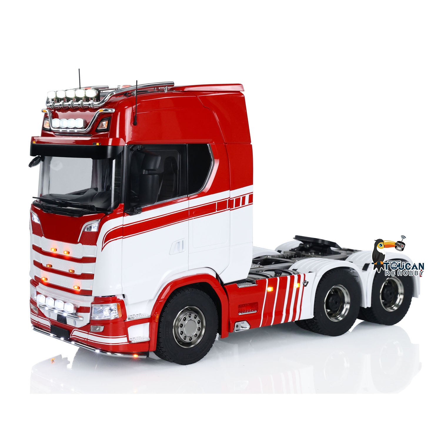 1/14 Scale RC Tractor Truck 770S - 6x6 Metal Chassis with Light, Sound & Smoke Effects - 3-Speed Transmission & Differential Lock - Openable Cabin - I6S Remote Control - Perfect for Off-Road Adventures & Construction Play
