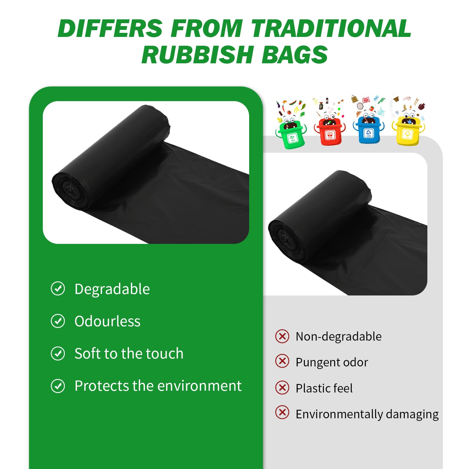KUIING 30 Pack Portable Toilet Bags for Camping - 4 Gallon Thickened Biodegradable Waste Bags | Leak-Proof Outdoor Toilet Liners for RV, Car, Hiking & Emergency Preparedness