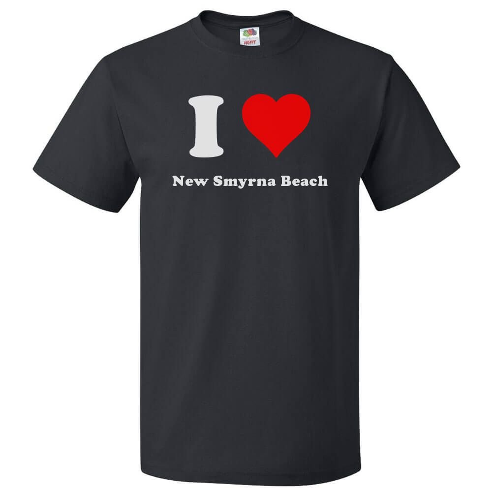 ShirtScope I Heart New Smyrna Beach T-Shirt - I Love New Smyrna Beach Tee for Casual Wear & Beach Outings