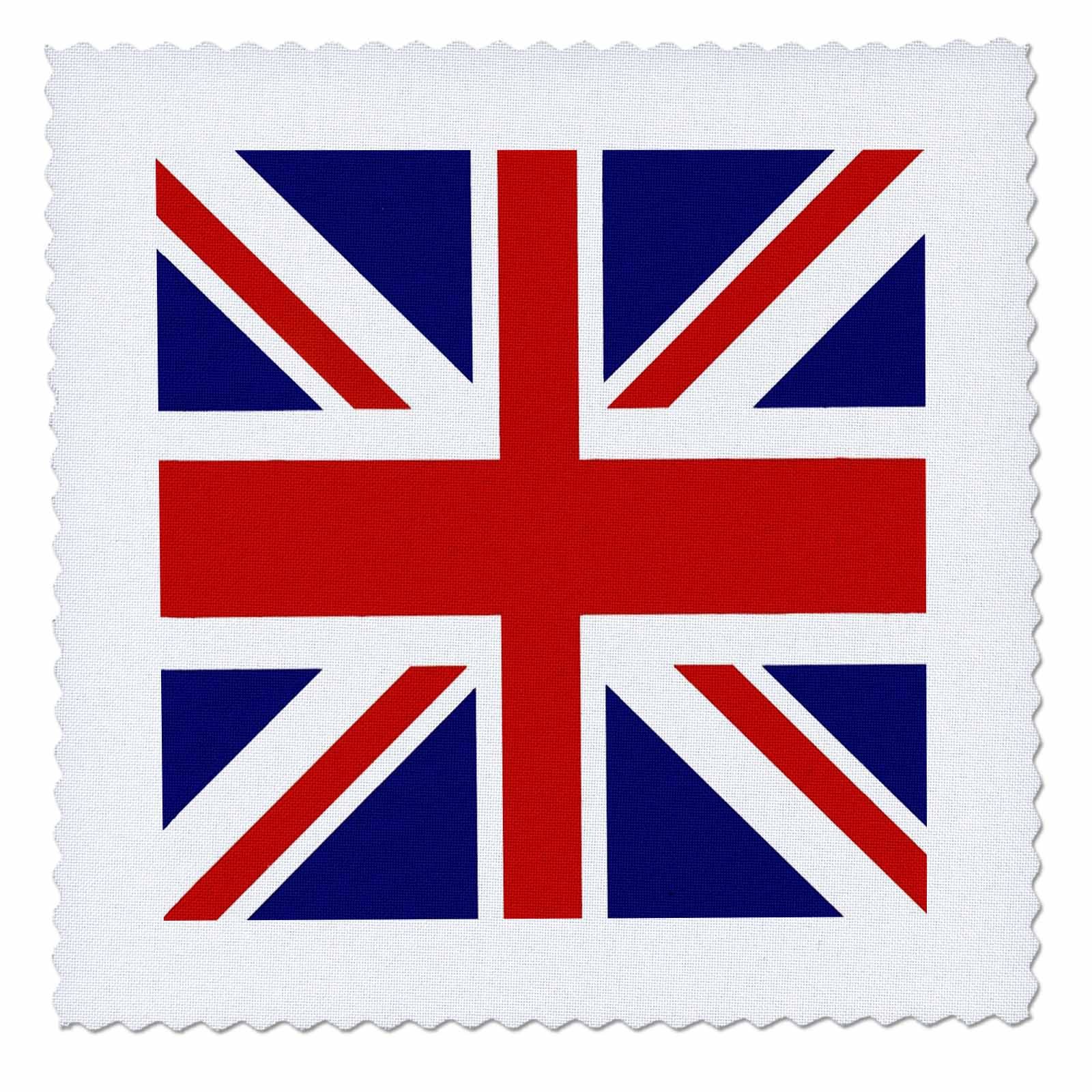 3D Rose Union Jack Old British Naval Flag Quilt Square - 8 x 8 Inch Decorative Fabric Patch for DIY Crafts, Home Decor, and Quilting Projects