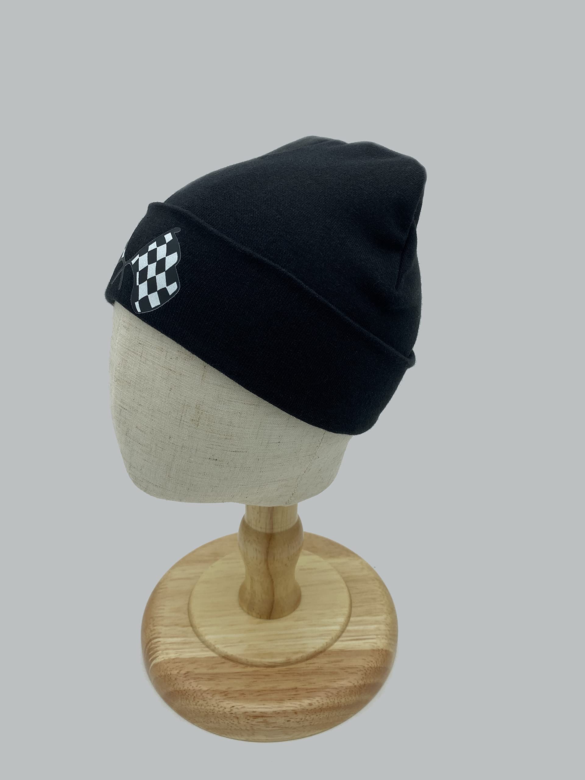 Funny Checkered Flag Beanies for Newborn Boys & Girls - Warm Infant Race Caps for Winter & Outdoor Play