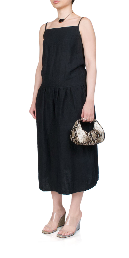 Elegant Black Gathered Halter Dress for Women - Perfect for Summer Parties, Beach Vacations & Date Nights