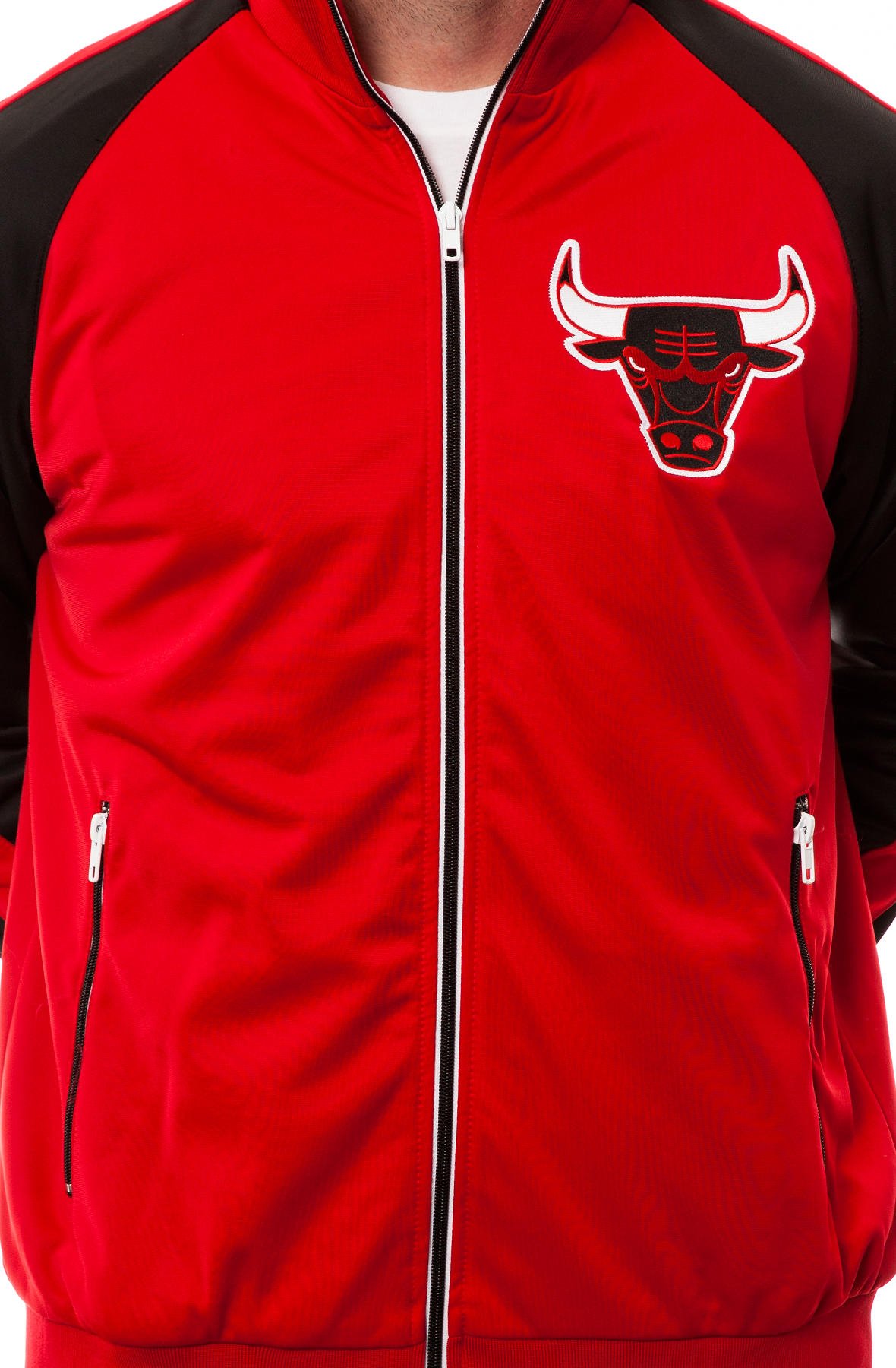 Mitchell & Ness Chicago Bulls NBA Track Jacket - Extra Extra Large (XXL) - Red - Vintage Basketball Warm-Up Jacket for Fans & Streetwear Fashion