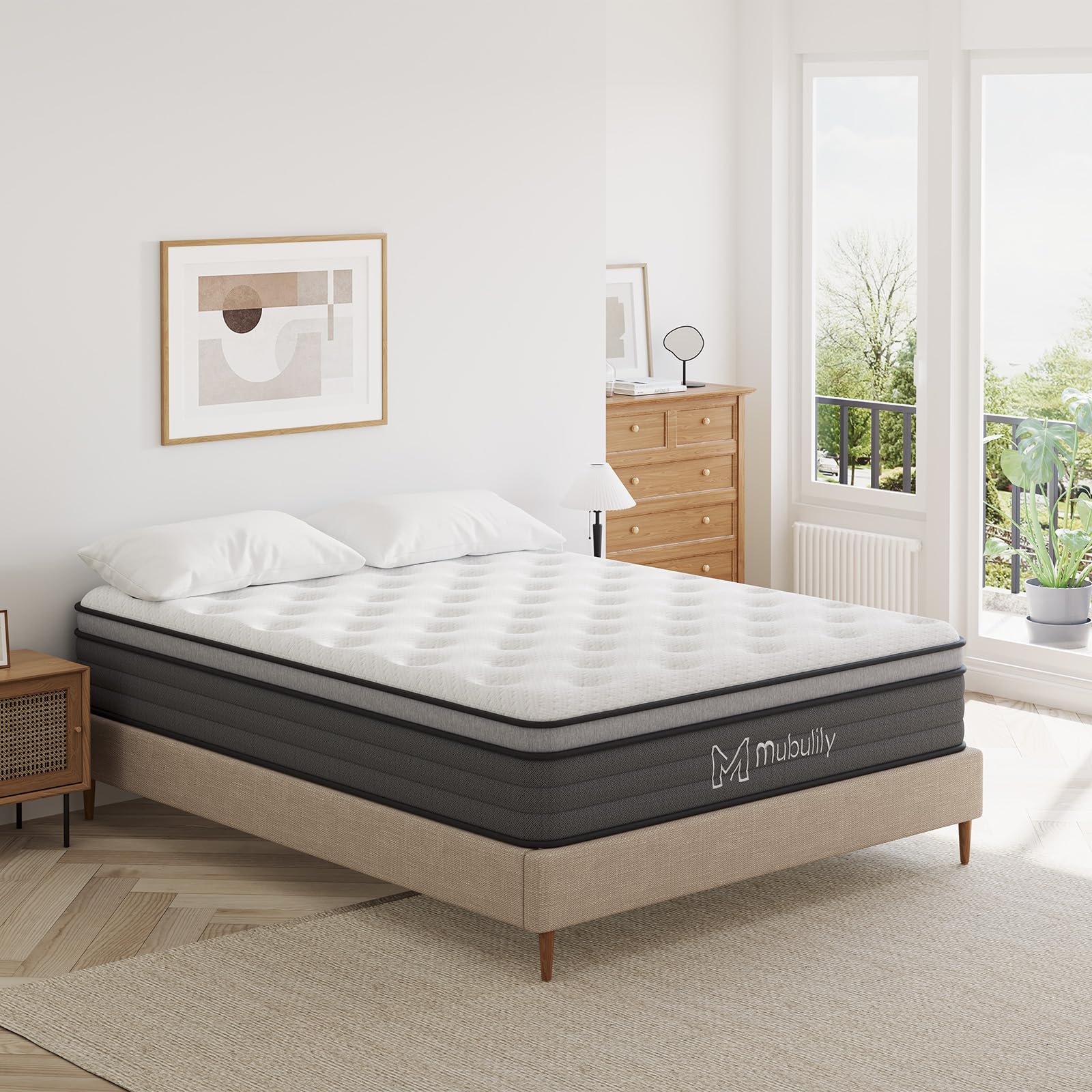 10 Inch Hybrid Queen Mattress in a Box - Gel Memory Foam & Pocket Coils for Pressure Relief & Back Pain - CertiPUR-US Certified - Perfect for Bedrooms, Guest Rooms & Dormitories