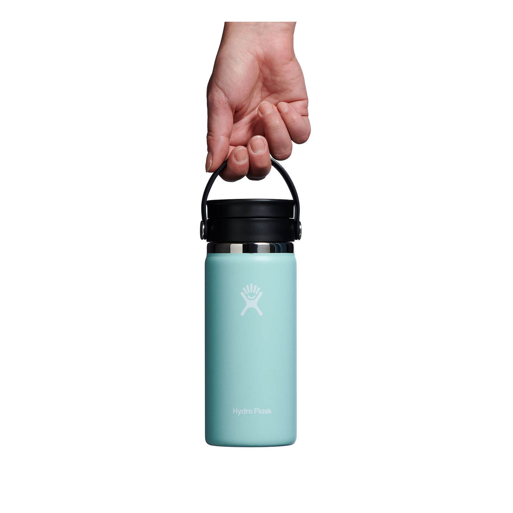 16 oz Wide Mouth Water Bottle with Flex Sip Lid - Leakproof Stainless Steel Insulated Thermos for Gym, Hiking & Outdoor Activities
