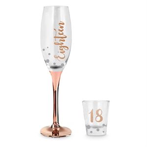 Elegant Rose Gold Champagne & Shot Glass Set - Perfect for Weddings, Parties & Home Bar Decor