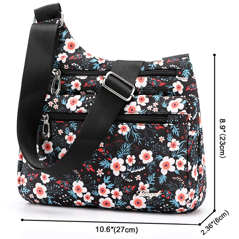 STUOYE Women's Nylon Crossbody Bag with Multiple Pockets - Lightweight Travel Shoulder Purse for Daily Use, Shopping & Outdoor Activities