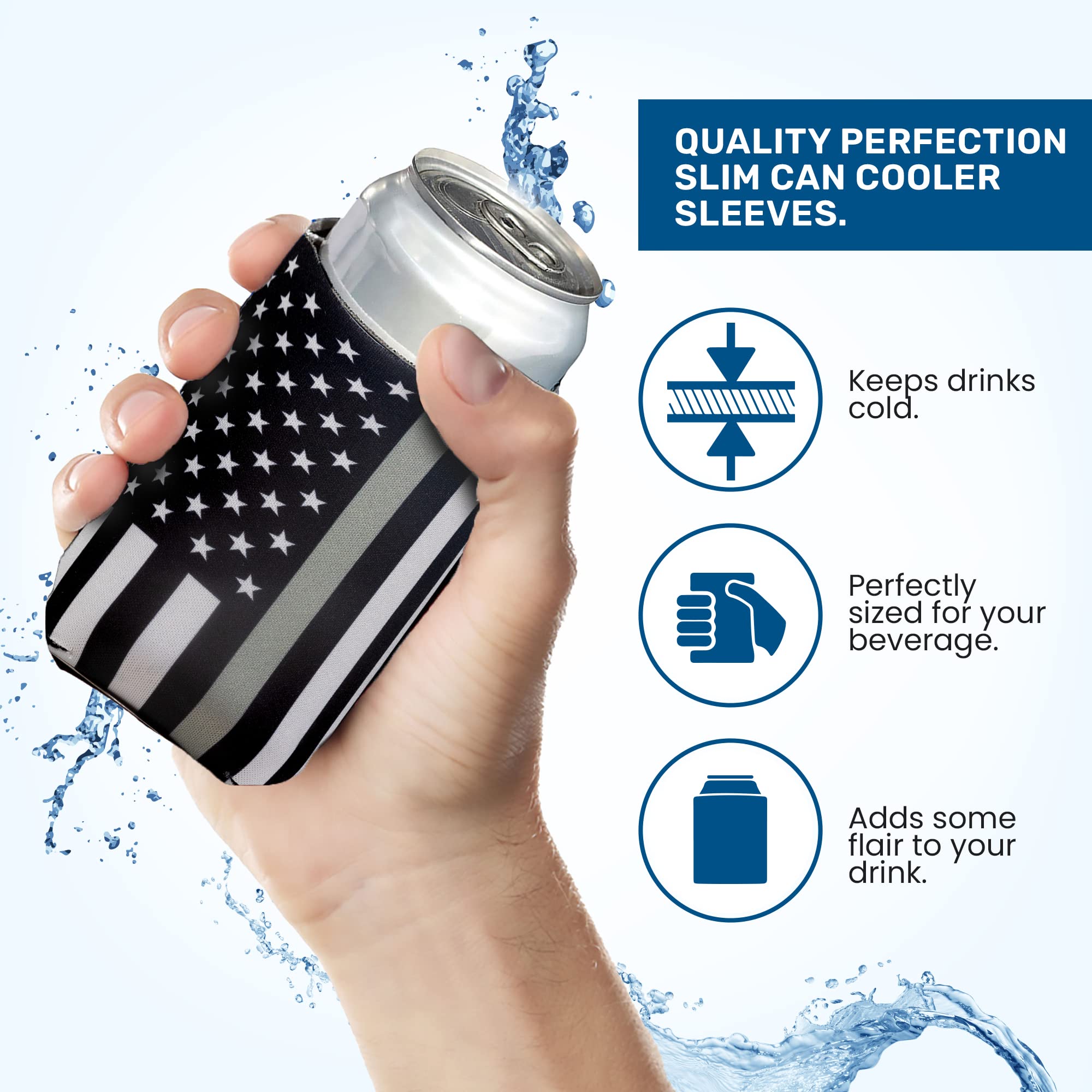 Premium Neoprene Can Cooler Sleeve for 12 Oz Soda & Beer - Insulated Collapsible Drink Holder Keeps Beverages Cold (Camo Forest Design) - Perfect for Camping, BBQs, and Outdoor Parties