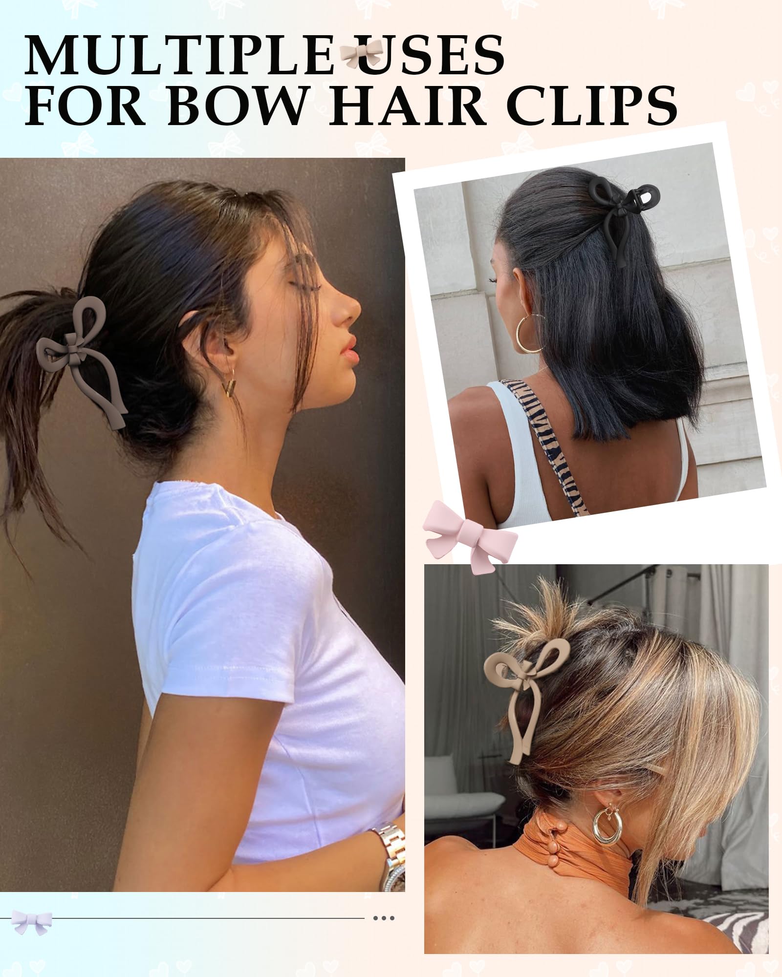 4 PCS Large Bow Hair Clips for Women - 5