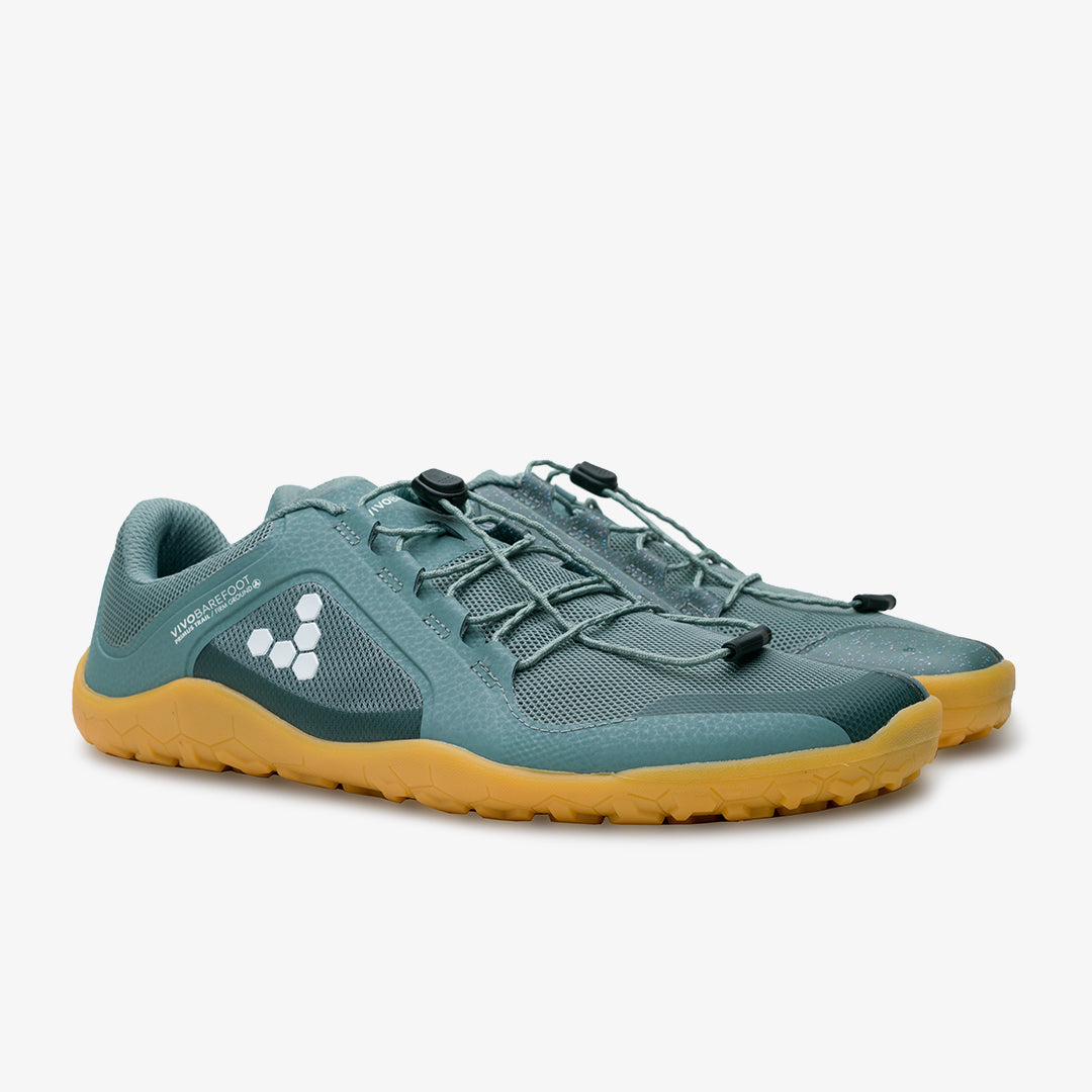 Vivobarefoot Women's Primus Trail II FG Barefoot Shoes - Sea Green | Minimalist Trail Running & Hiking Shoes for Women | Outdoor Adventure & Fitness Activities