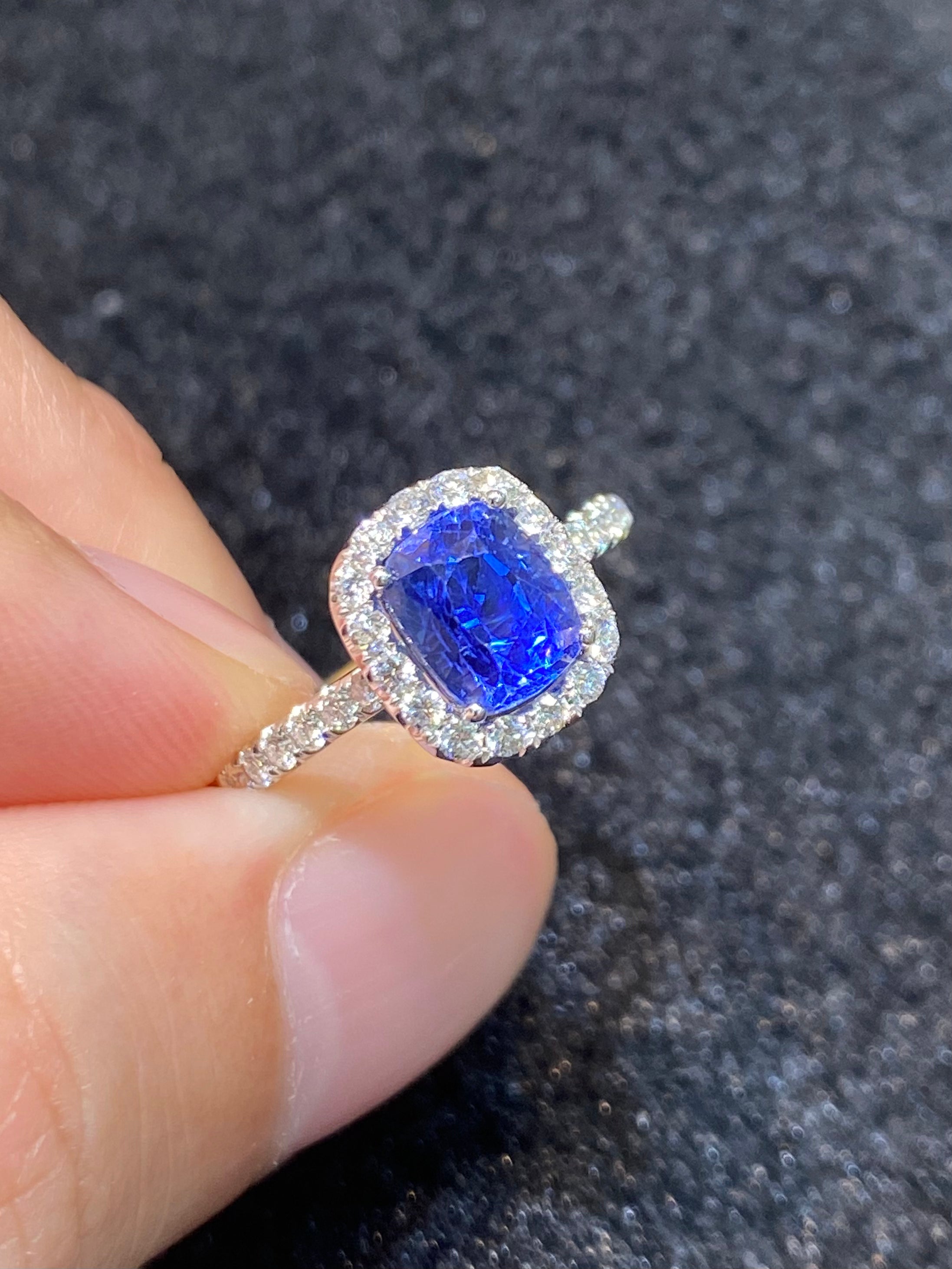 Natural Blue Sapphire Ring 2.15 Carat - Genuine Ceylon Sapphire & Sterling Silver Engagement Ring for Women - Perfect for Weddings, Anniversaries & Special Occasions
