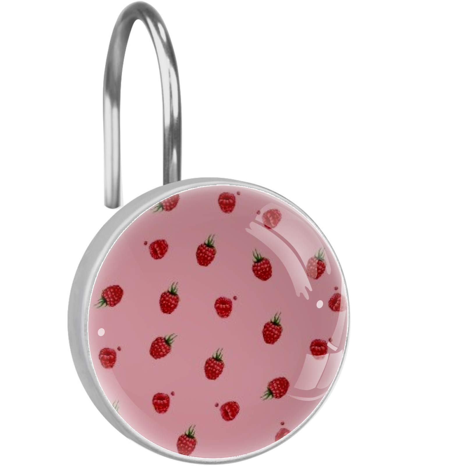 12-Pack Vintage Strawberry Crystal Glass Shower Curtain Hooks - Farmhouse, Boho & Cottagecore Bathroom Decor - Durable & Stylish Bath Accessories for Kids Room, Nursery, Hotel & Spa - Perfect Gift for Weddings, Baby Showers & Themed Parties - Ideal for Guest Bathrooms, Vacation Rentals & Spring Home Makeovers - Enhance Your Vintage, Farmhouse & Boho Chic Designs with These Elegant Hooks - Great for Rustic, Retro & Romantic Bathroom Themes