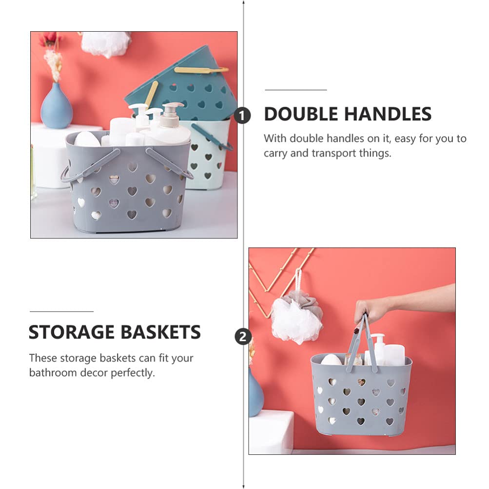 Cabilock 3-Piece Woven Storage Baskets Set - Bathroom & Shower Organizer with Hollow Design for Fruits, Toiletries & Home Organization | Space-Saving Portable Storage Solution for Bath, Kitchen & Bedroom