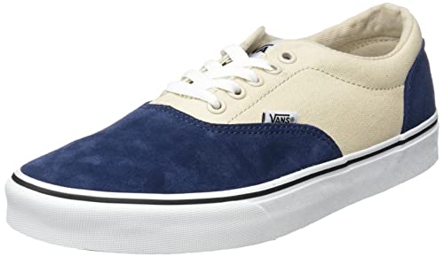 Retro Suede Dress Blues White