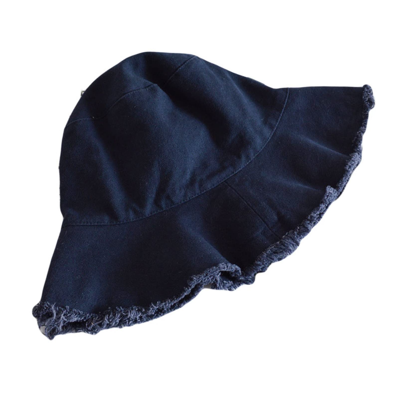 ACOGO Women's Cotton Bucket Hat with Tassel Brim - Summer Spring Wide Brim Fisherman Hat for Outdoor Beach Travel, Hiking and Fashion Accessories