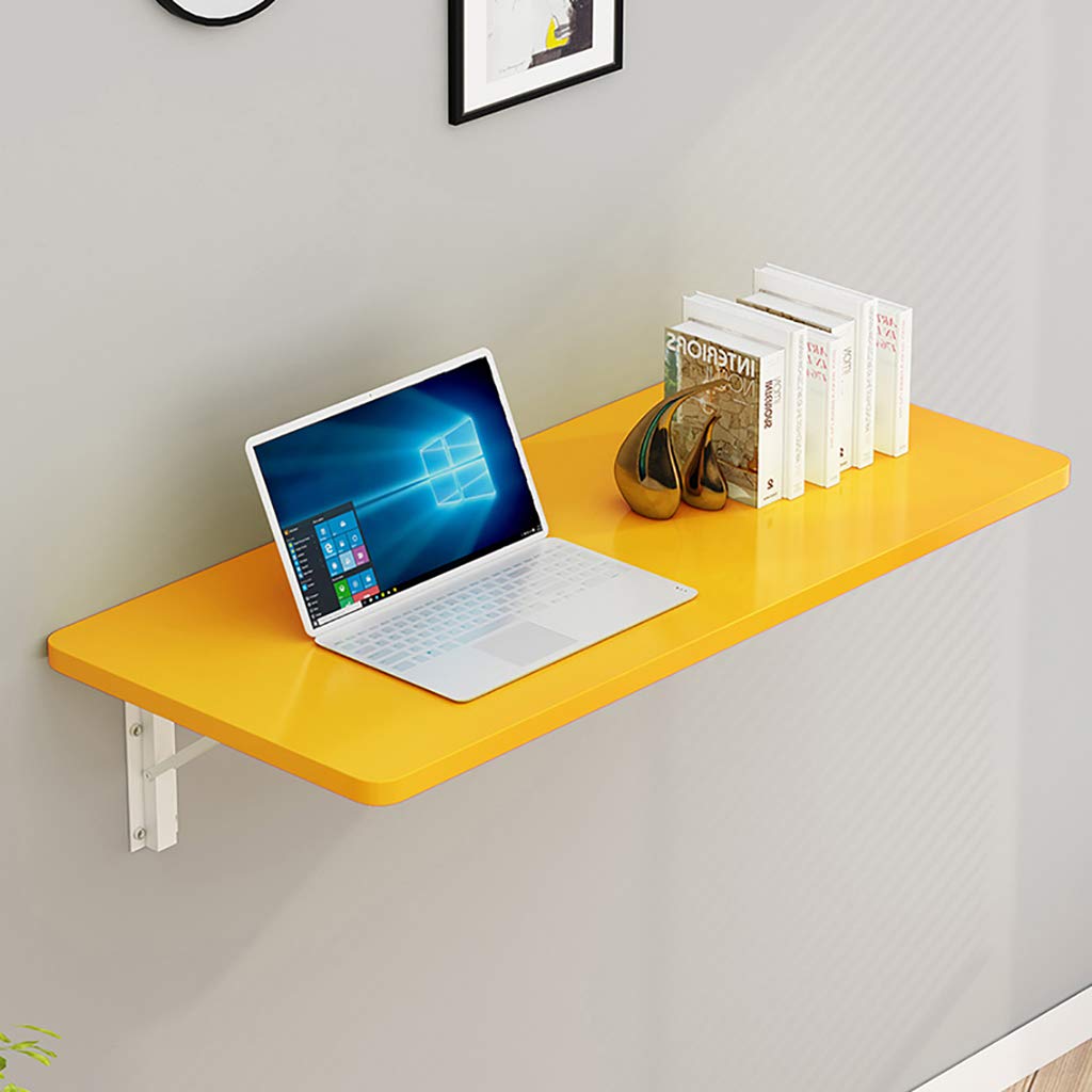 Wall-Mounted Drop-Leaf Table - Space Saving Floating Wooden Desk for Home Office, Laundry Room & Small Spaces - Perfect as Computer Desk, Workstation or Foldable Dining Table
