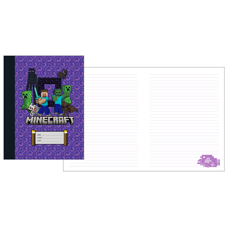 Minecraft Composition Notebook Set - 2 Pack, Wide Ruled Paper for School & College, Perfect for Note Taking, Journaling & Homework - Ideal for Students, Teachers & Gamers