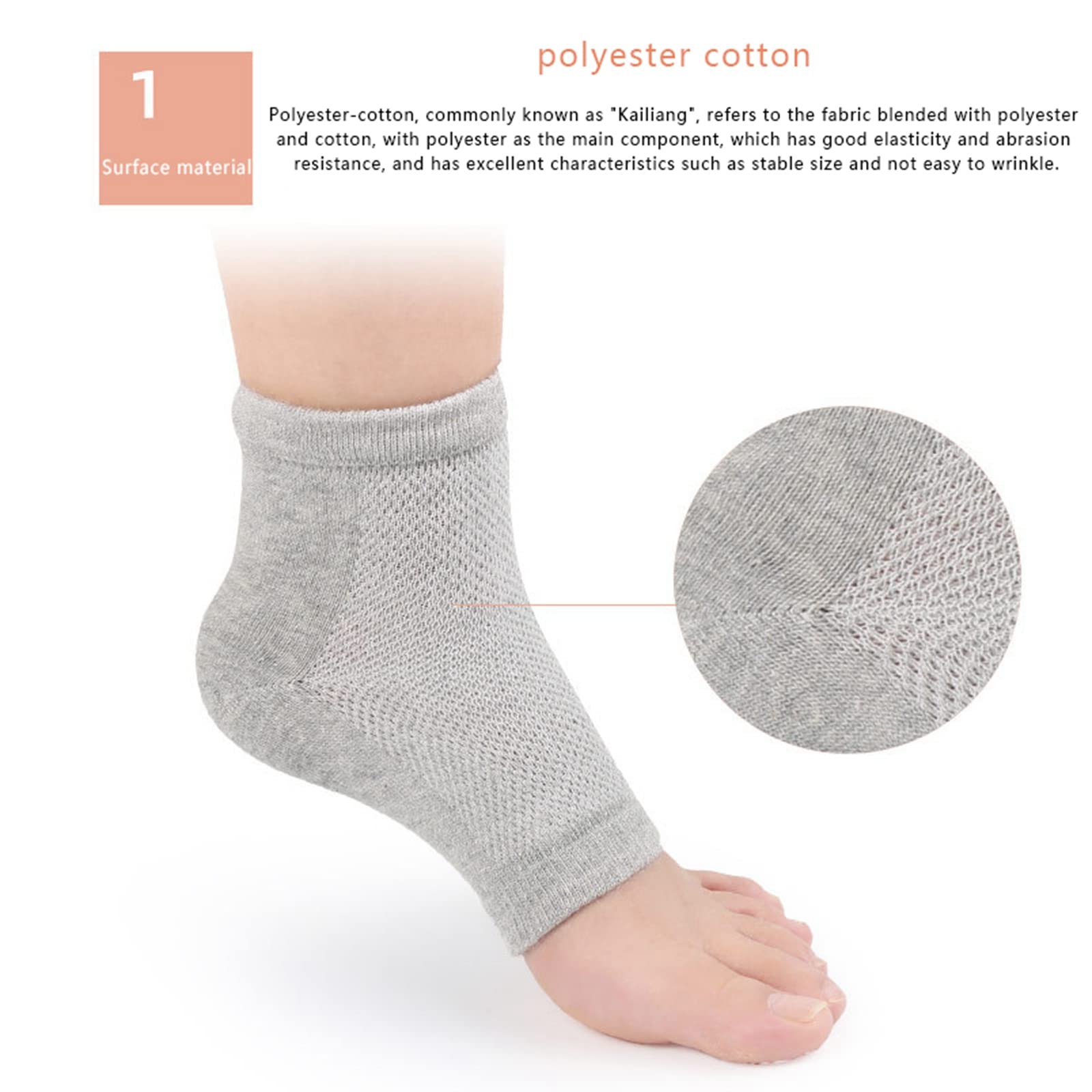 Qtinghua Care Moisturizing Socks for Dry Cracked Heels - Spa Gel Socks with Heel Balm | Foot Care & Softener | Perfect for Overnight Treatment & Pedicure