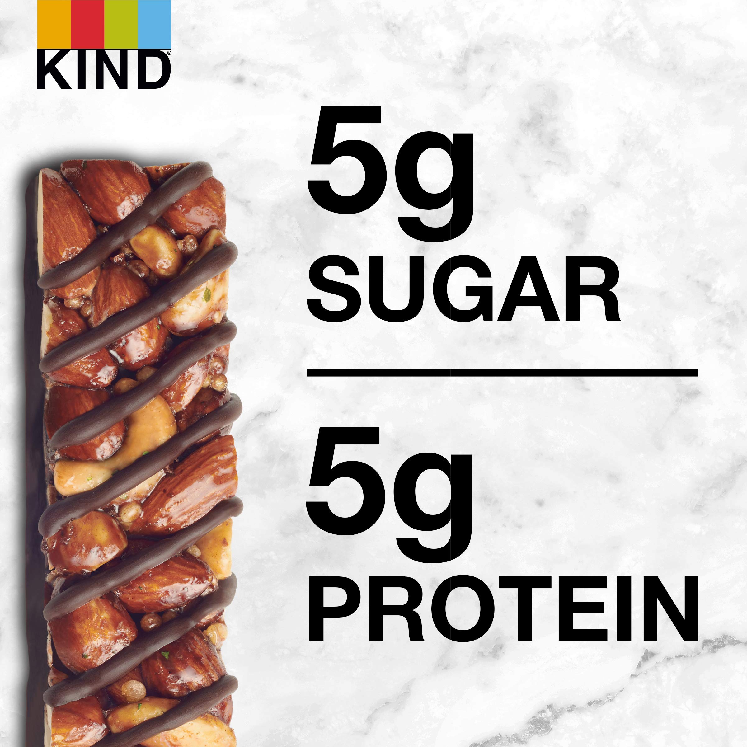KIND Nut Bars, Dark Chocolate Mint - Gluten Free Healthy Snacks with 5g Protein & Low Sugar (12 Count) | Perfect for On-the-Go Energy, Hiking & Office Snacks