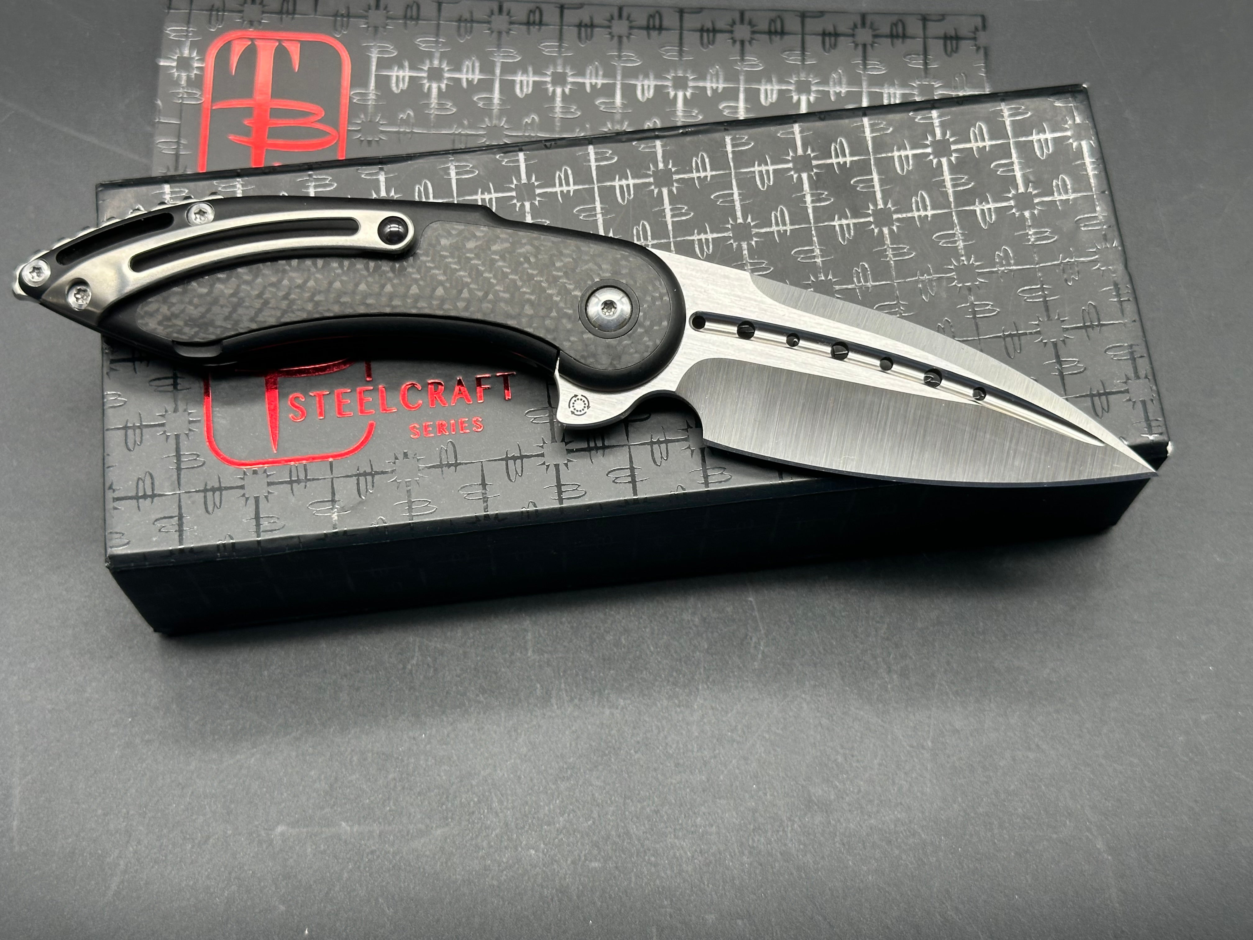Steelcraft Mini Glimpse Carbon Fiber Pocket Knife - Premium Nested Frame Lock Folding Knife for EDC, Outdoor Adventures & Camping
