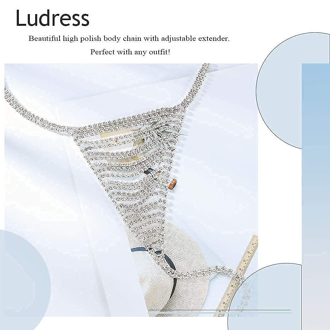 Silver Crystal Rhinestone Belly Chain for Women - Elegant Body Jewelry for Bikini, Beach, Nightclub & Festival Outfits | Sexy Underwear & Thong Accessory for Parties & Special Occasions
