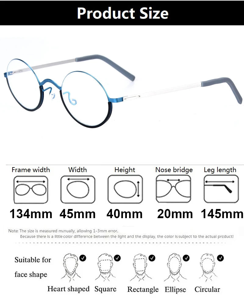 Aimee Women's Full Rim Oval Screwless Titanium Eyeglasses 198801 - Lightweight & Durable Eyewear for Work, Reading & Fashion