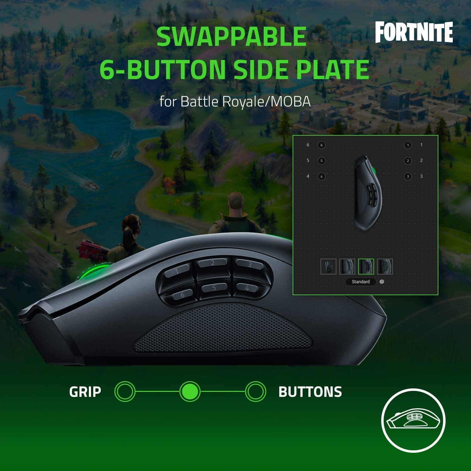 Razer Naga Pro Wireless Gaming Mouse - Modular Design with 3 Interchangeable Side Plates, 19+1 Programmable Buttons, 20K DPI Focus+ Optical Sensor | Ideal for MMO, MOBA, FPS Games & Professional Esports Players