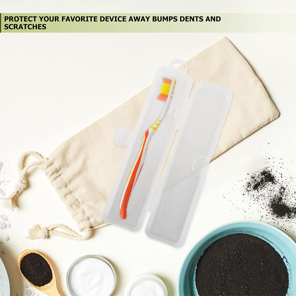 EXCEART Clear Travel Toothbrush Case - Portable PP Clamshell Box for Electric & Manual Toothbrushes, Flatware, and Cutlery - Ideal for Camping, Air Travel, and Daily Storage