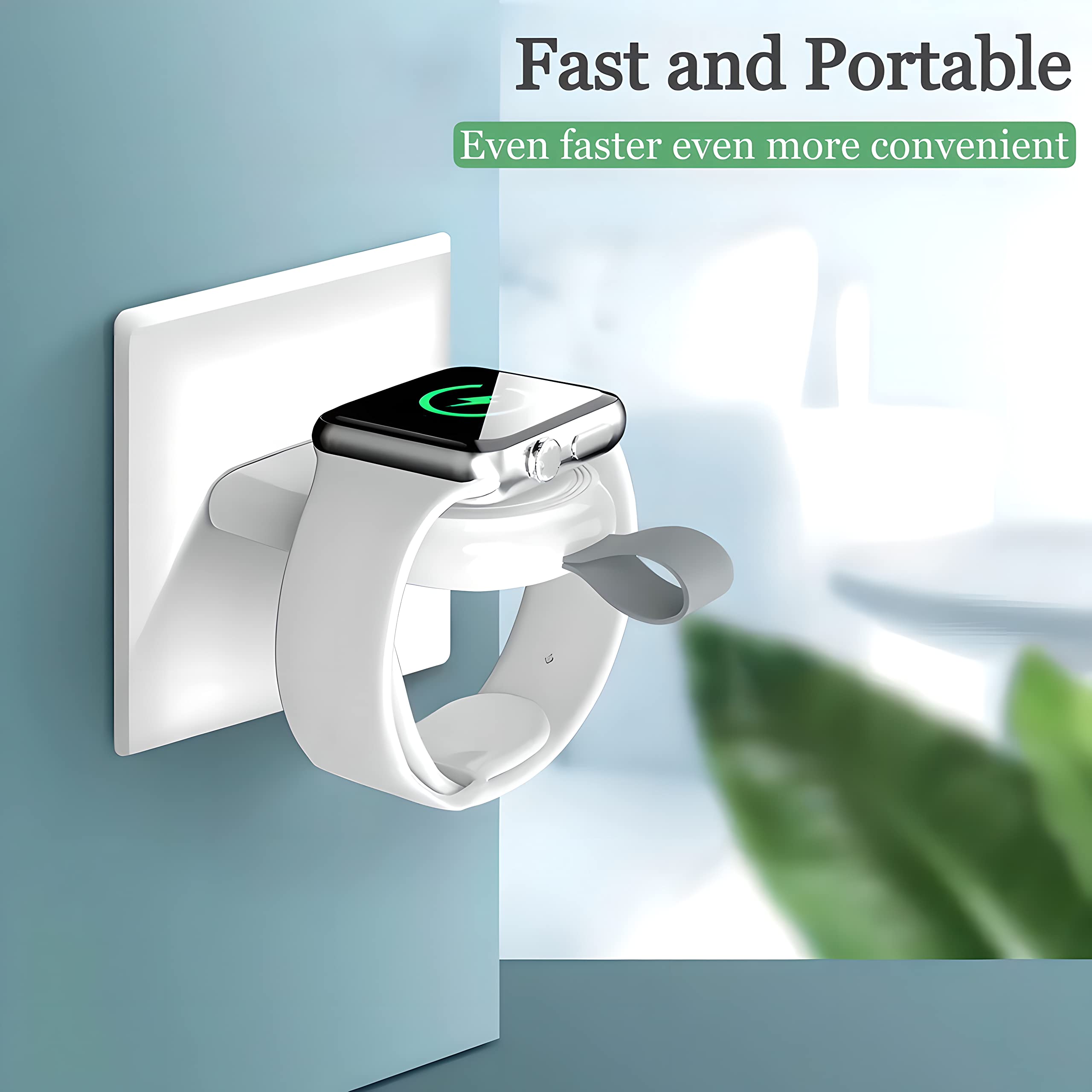 Compact Magnetic Wireless Charger for Apple Watch Series Ultra 2/Ultra/SE2/SE/10/9/8/7/6/5/4/3/2/1 - Fast USB Charging Pad with LED Indicator | Perfect for Travel, Office & Nightstand Charging