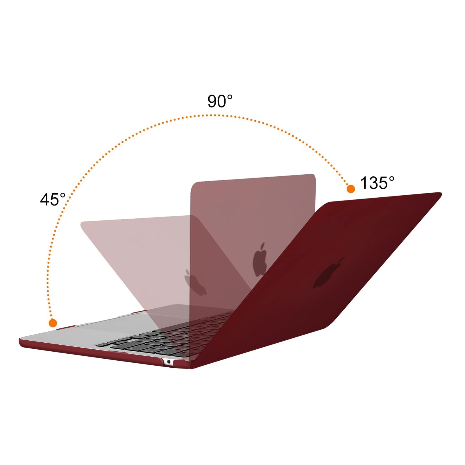 MOSISO MacBook Air 13.6 inch Case 2022-2025 (M2/M3/M4 Models A2681/A3113/A3240) - Hard Plastic Shell with Keyboard Cover & Screen Protector - Burgundy Red | Perfect for Work, Travel & School Protection
