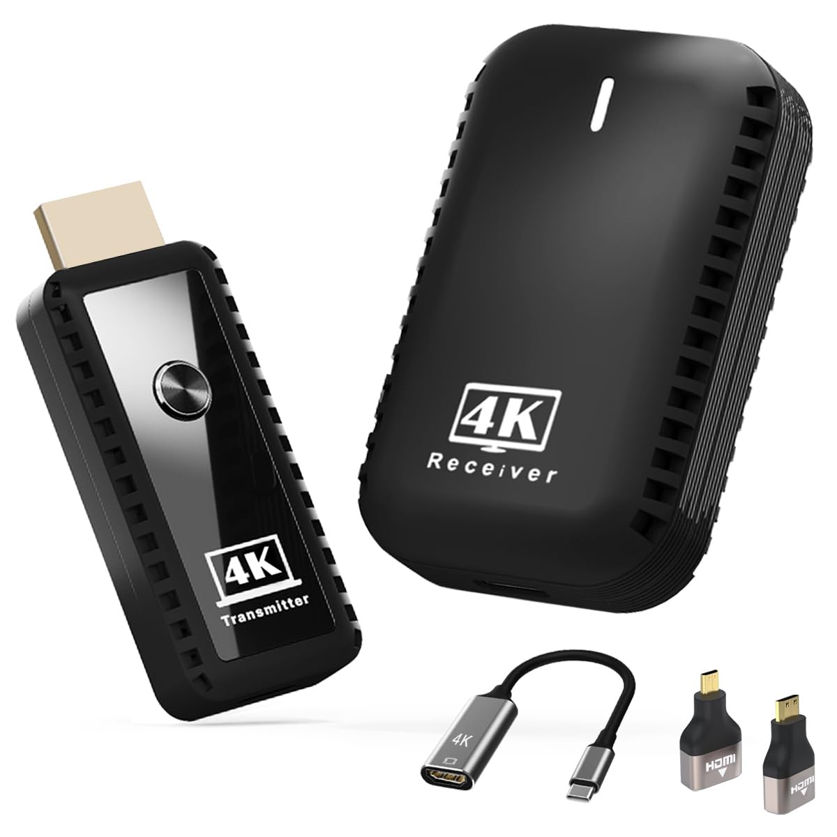SUNMEG 4K Wireless HDMI Transmitter and Receiver Kit with Adapter - 4K@30Hz HDMI Wireless Extender, Plug & Play, Dual Band 2.4G/5G for Streaming HD Video & Audio from Laptop/PC/Projector to Monitor - Perfect for Home Theater, Gaming, and Office Presentations