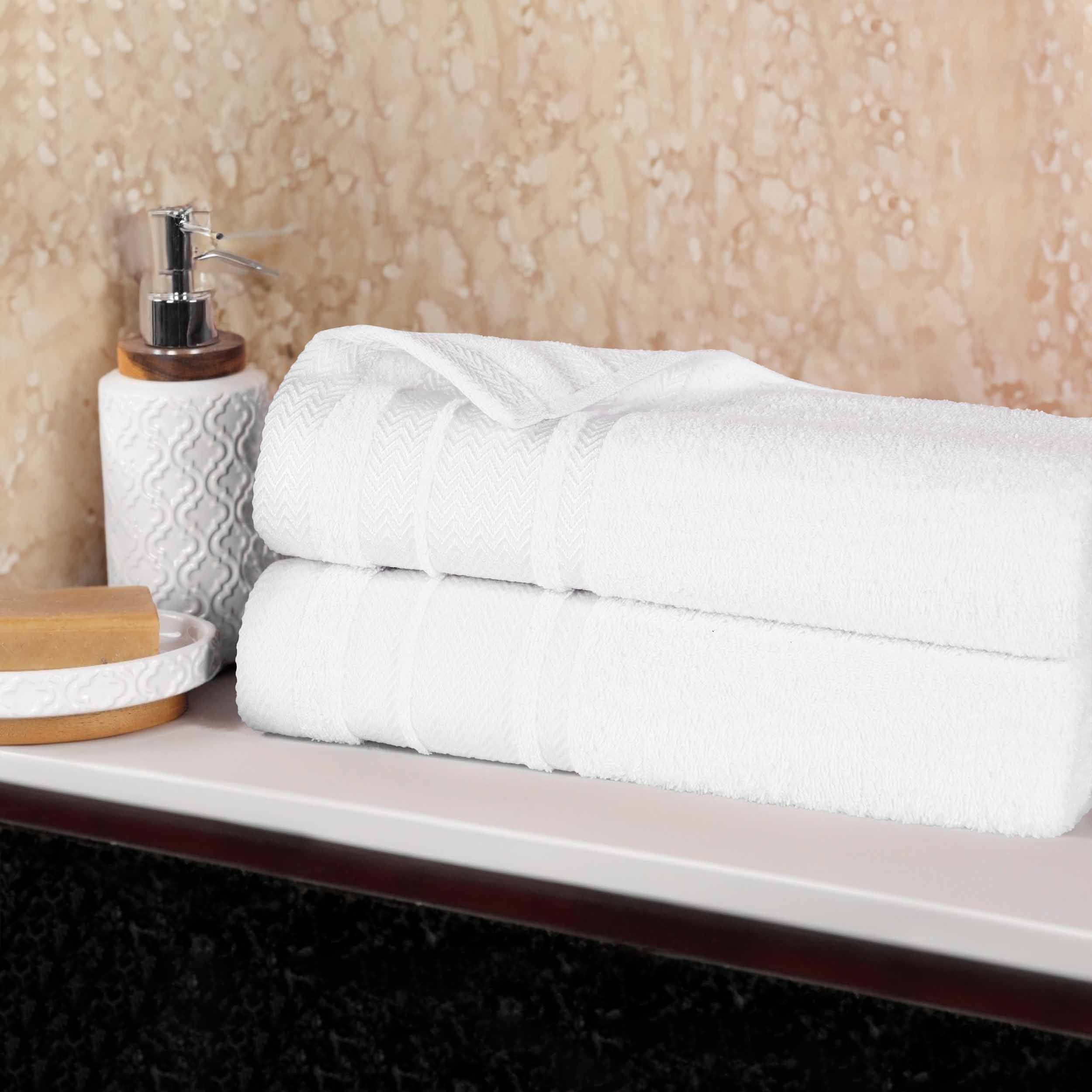 Premium 100% Cotton Soft Medium Weight Bath Towel Set of 2 - Ultra Absorbent Luxury Bath Sheets for Spa, Hotel & Home Use