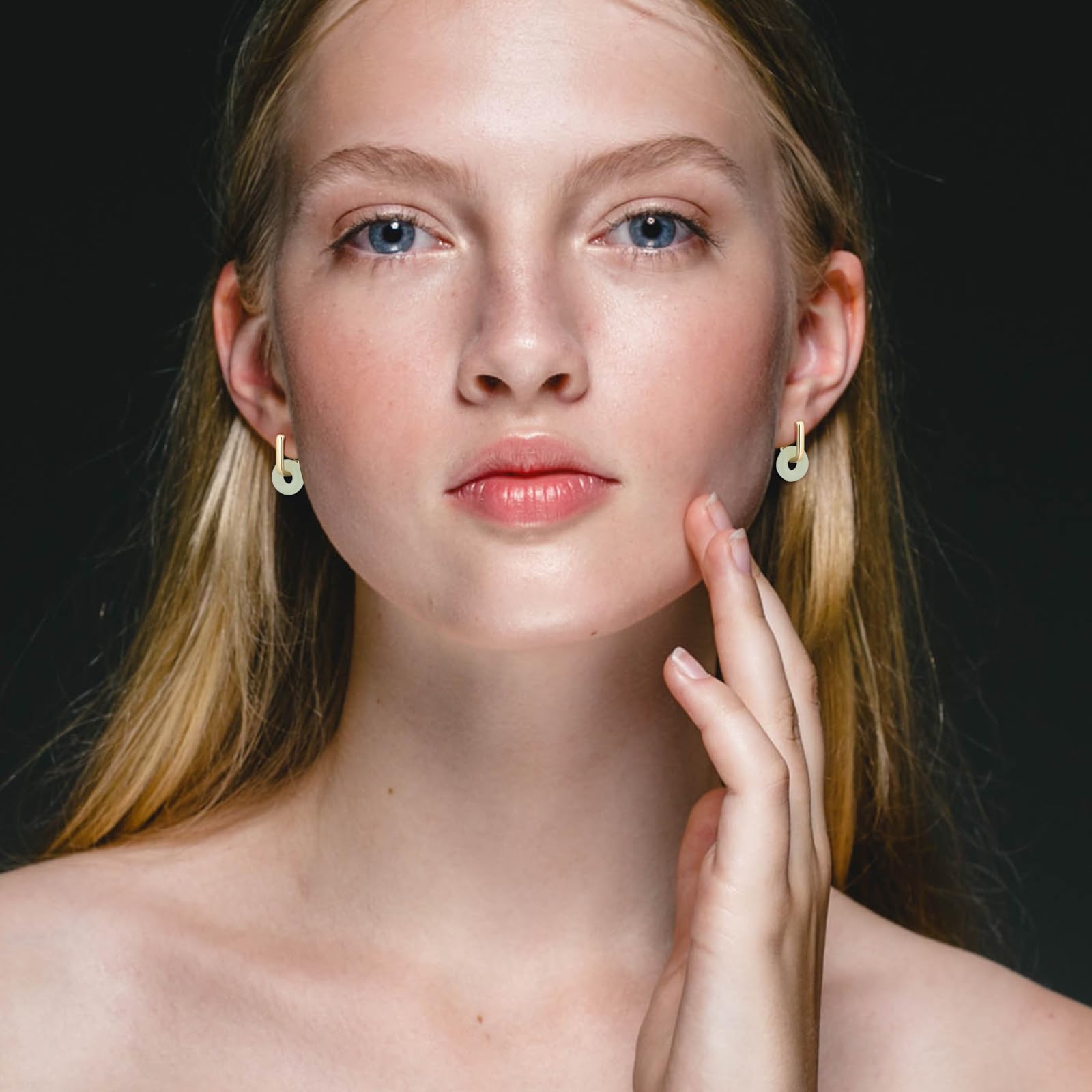 Trendy Gold Square Jade Hoop Earrings for Women - Hypoallergenic Green Jewelry, Perfect Birthday Gift | Elegant Everyday Wear & Special Occasion Accessories