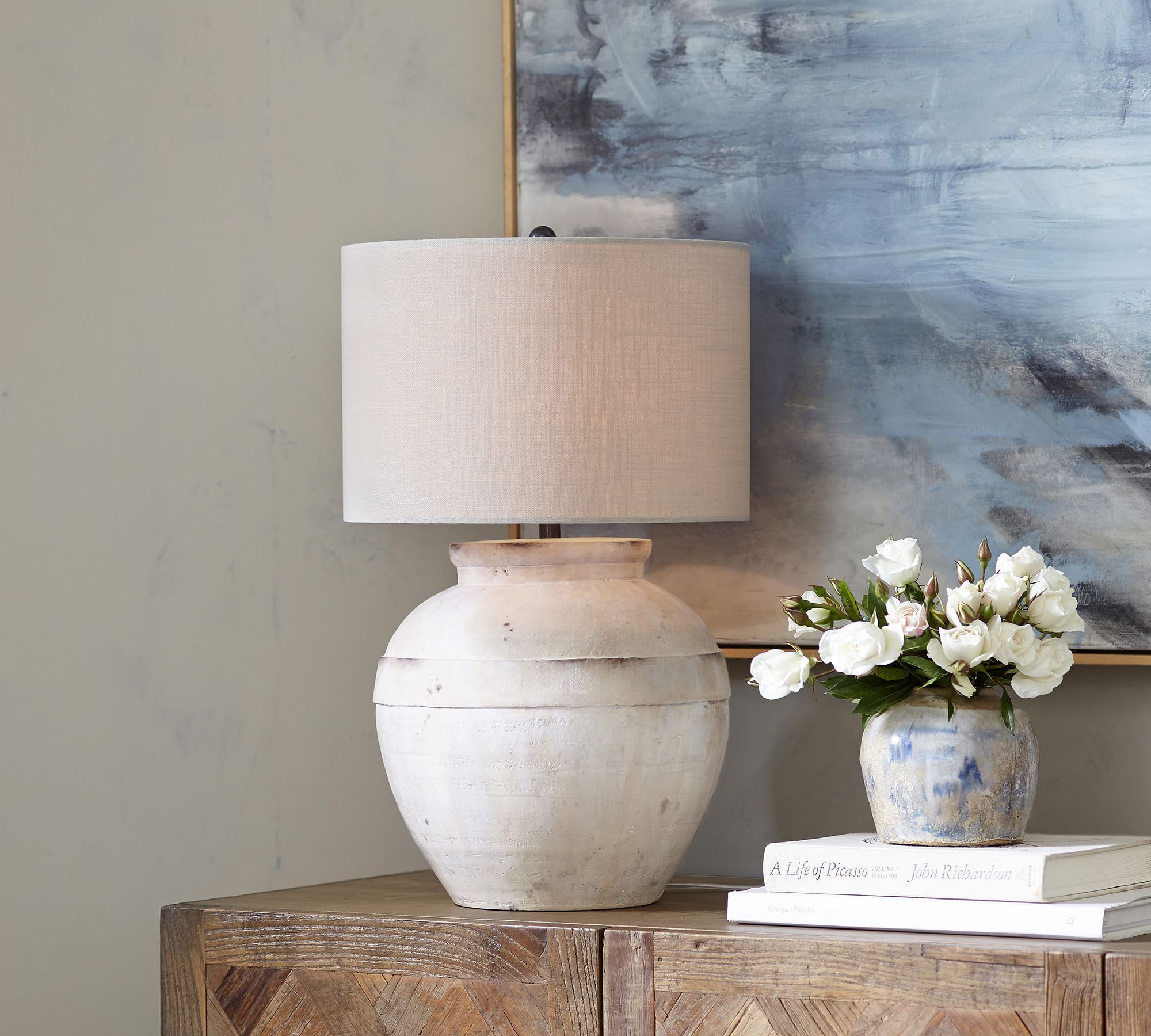 Faris Ceramic Table Lamp - Elegant Home Decor for Living Room, Bedroom & Office - Perfect for Reading, Relaxing & Ambient Lighting