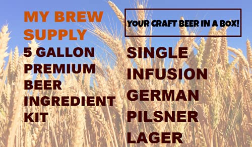 Premium Single Infusion German Pilsner All Grain 5 Gallon Beer Brewing Kit - Home Brew Supply for Craft Beer Enthusiasts | Perfect for Beginners & Advanced Brewers