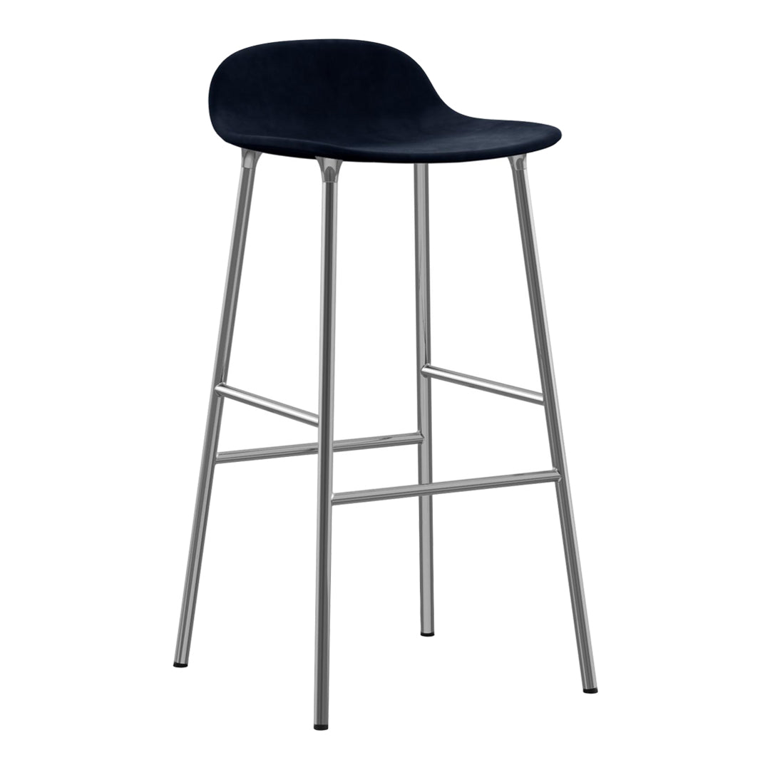 Modern Form Bar Stool with Metal Legs & Upholstered Seat - Perfect for Kitchen Islands, Home Bars & Commercial Use