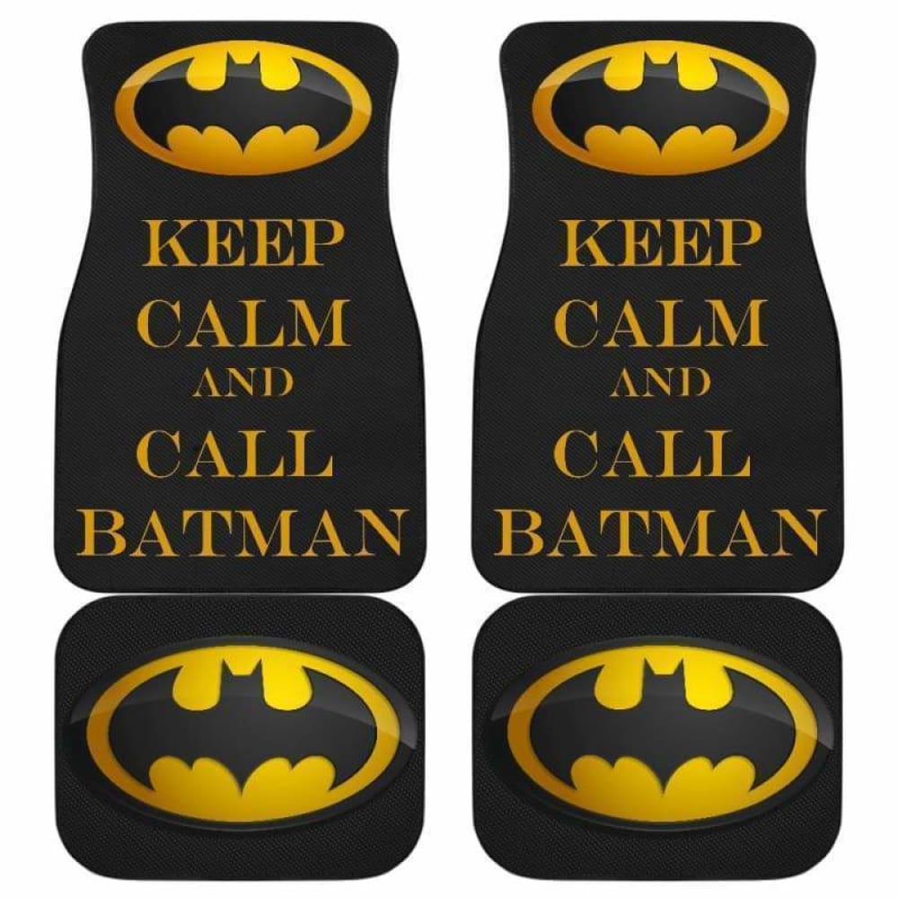 Batman Keep Calm & Call Mr. Bat Car Floor Mats - Premium Custom Fit for Vehicles - Perfect for Batman Fans & Superhero Enthusiasts - Great for Cars, Trucks & SUVs