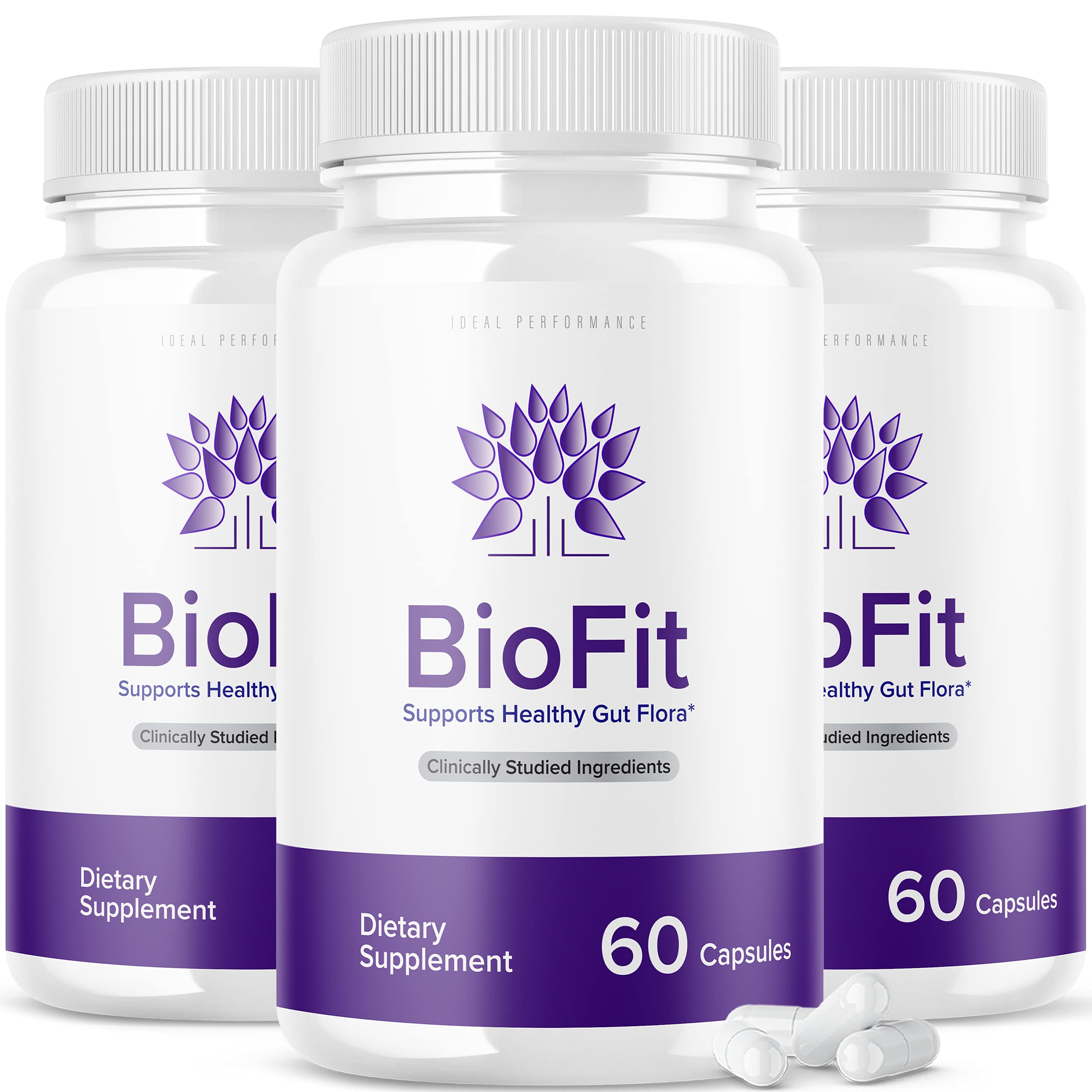 Ideal Performance BioFit Probiotic Supplement – 3 Bottles for Gut Health & Weight Management | Supports Digestion & Immune System | Daily Wellness Routine