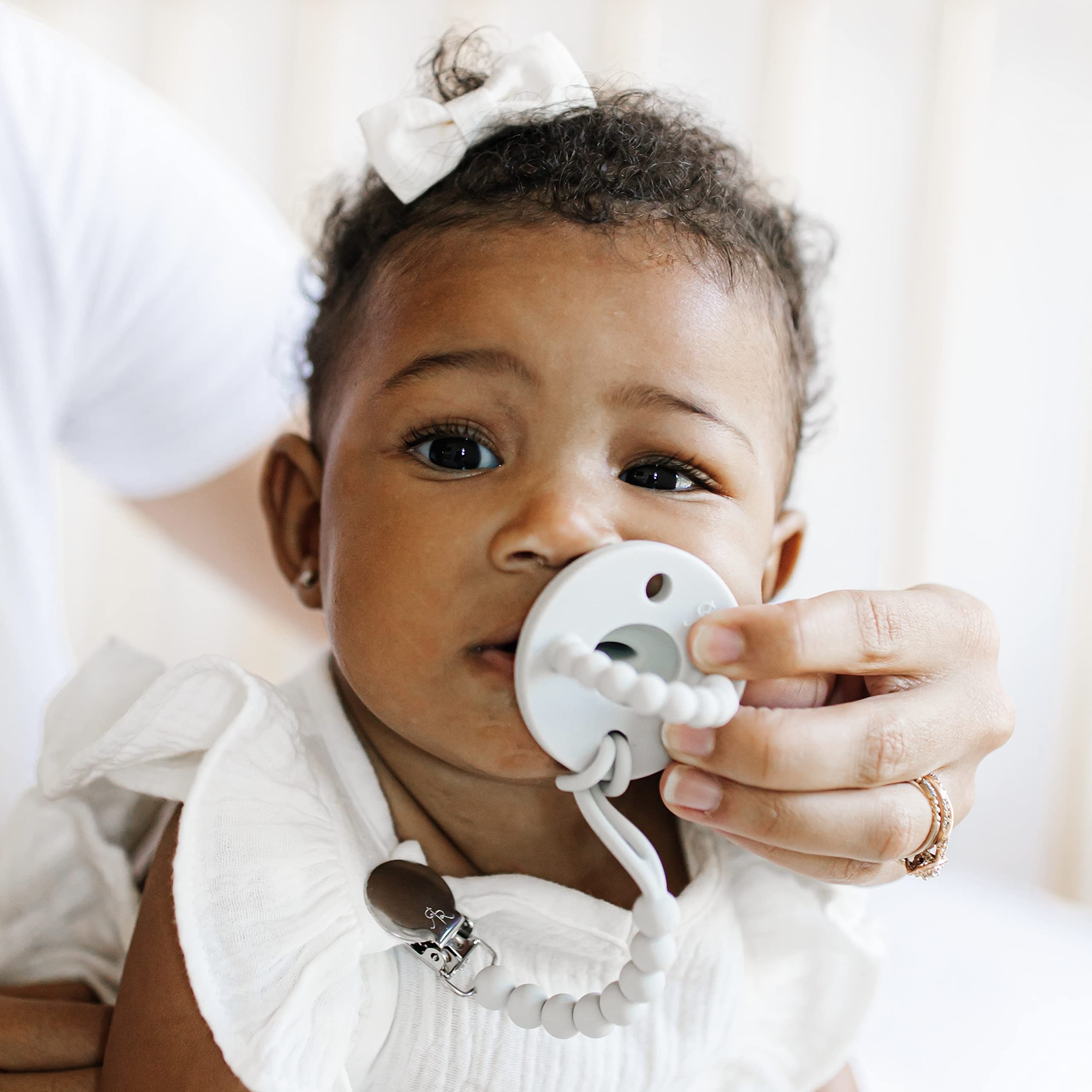 Ryan & Rose Cutie PAT Pacifier Teether - BPA-Free Baby Soother with Bulb Design (Grey) | Perfect for Newborns, Infants & Toddlers | Ideal for Teething Relief, Comfort & Sleep