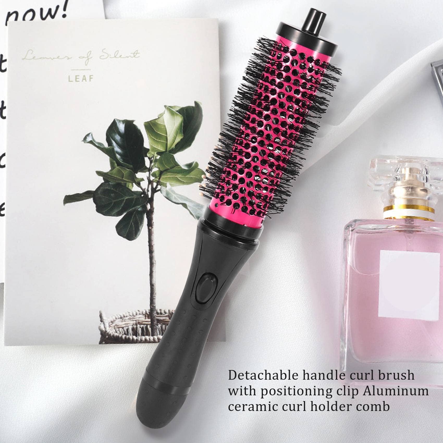 RETTI 6-Piece Round Hair Brush Set with Detachable Handle - 3 Sizes (Small, Medium, Large) Ceramic Barrel Hair Roller Brush with Positioning Clips - Professional Hair Styling Tools for Salon & Home Use - Perfect for Curling, Blowouts & Volume Styling
