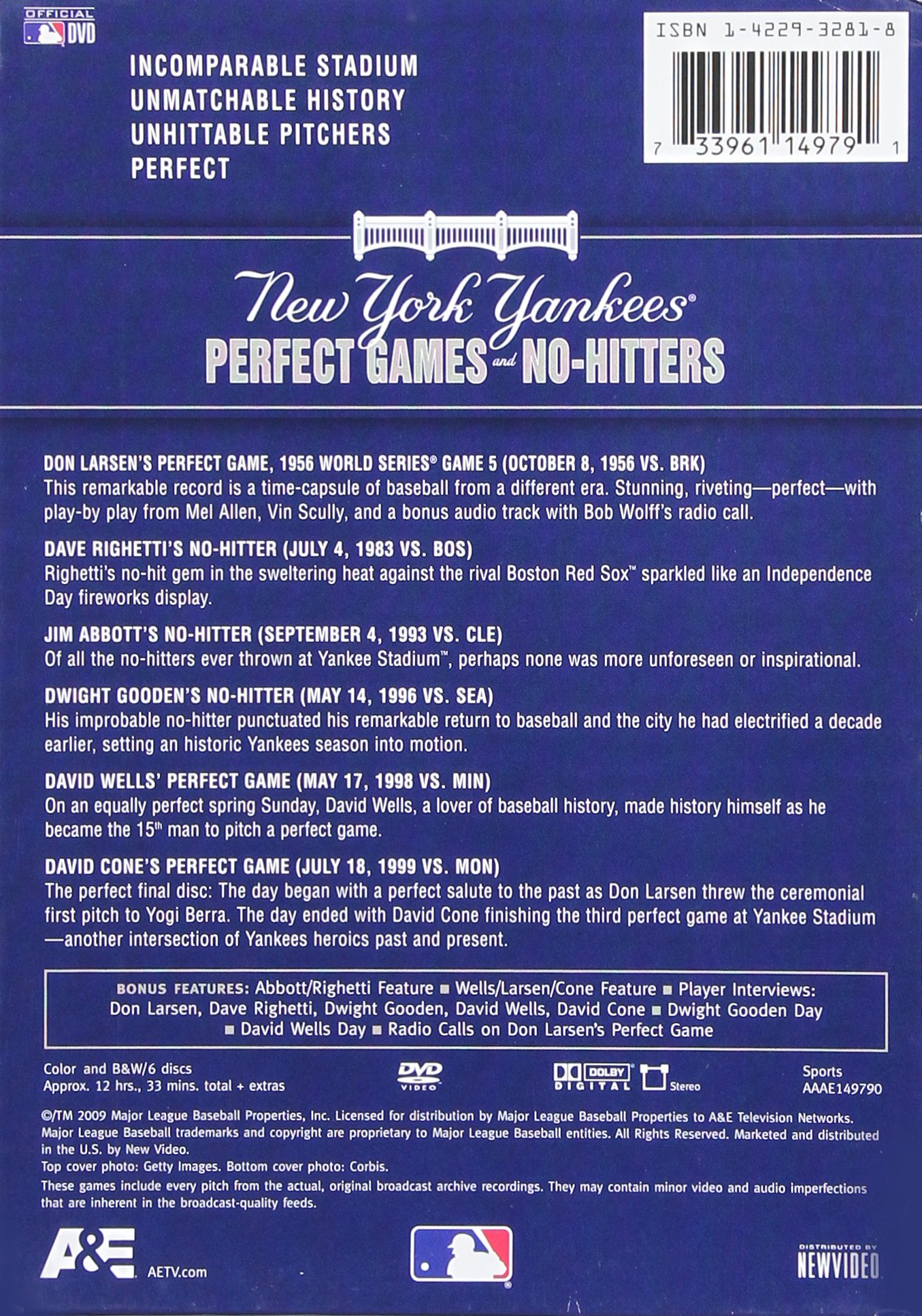 New York Yankees Perfect Games & No-Hitters - MLB Baseball Memorabilia & Collectibles for Fans | Perfect for Sports Bars, Man Caves & Yankees Fan Gifts