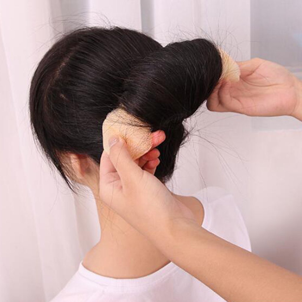 Lightweight Comfortable Sponge Hair Bun Maker - Hair Styling Tool for Women (2-Pack, Beige) | Perfect for Updos, Ponytails & Everyday Hairstyles