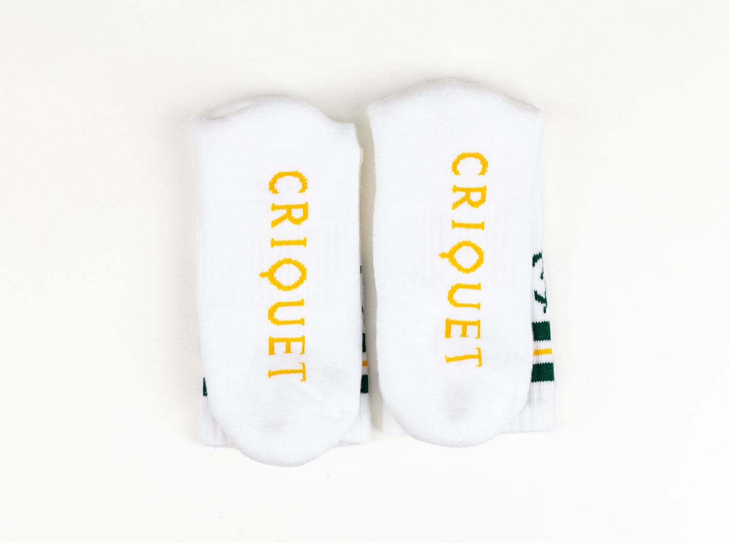 Breathable Tubular Socks for Men & Women - Green & Gold Athletic Crew Socks for Running, Hiking & Everyday Comfort