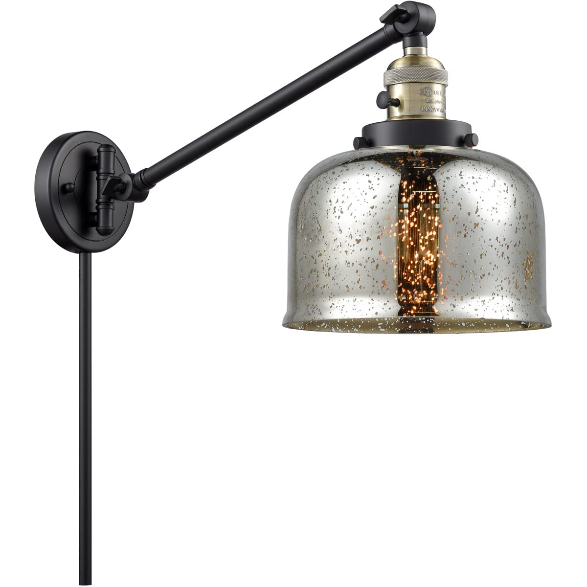 Vintage Dimmable LED Swing Arm Lamp - Black Antique Brass Finish - Adjustable Reading Light for Bedroom, Office & Study Desk - Energy Efficient Lighting Solution