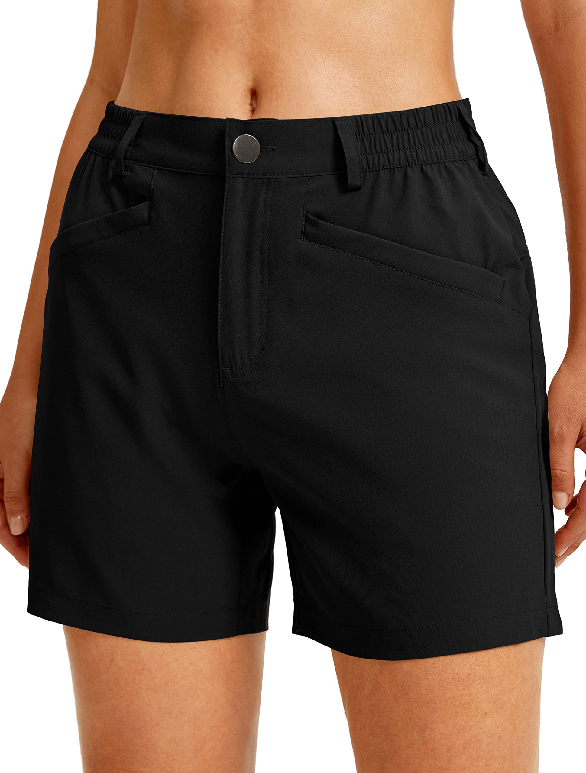 Soothfeel Women's 5 Inch Quick Dry Stretch Golf Shorts with 4 Pockets - Comfortable Casual Summer Shorts for Work, Hiking & Outdoor Activities