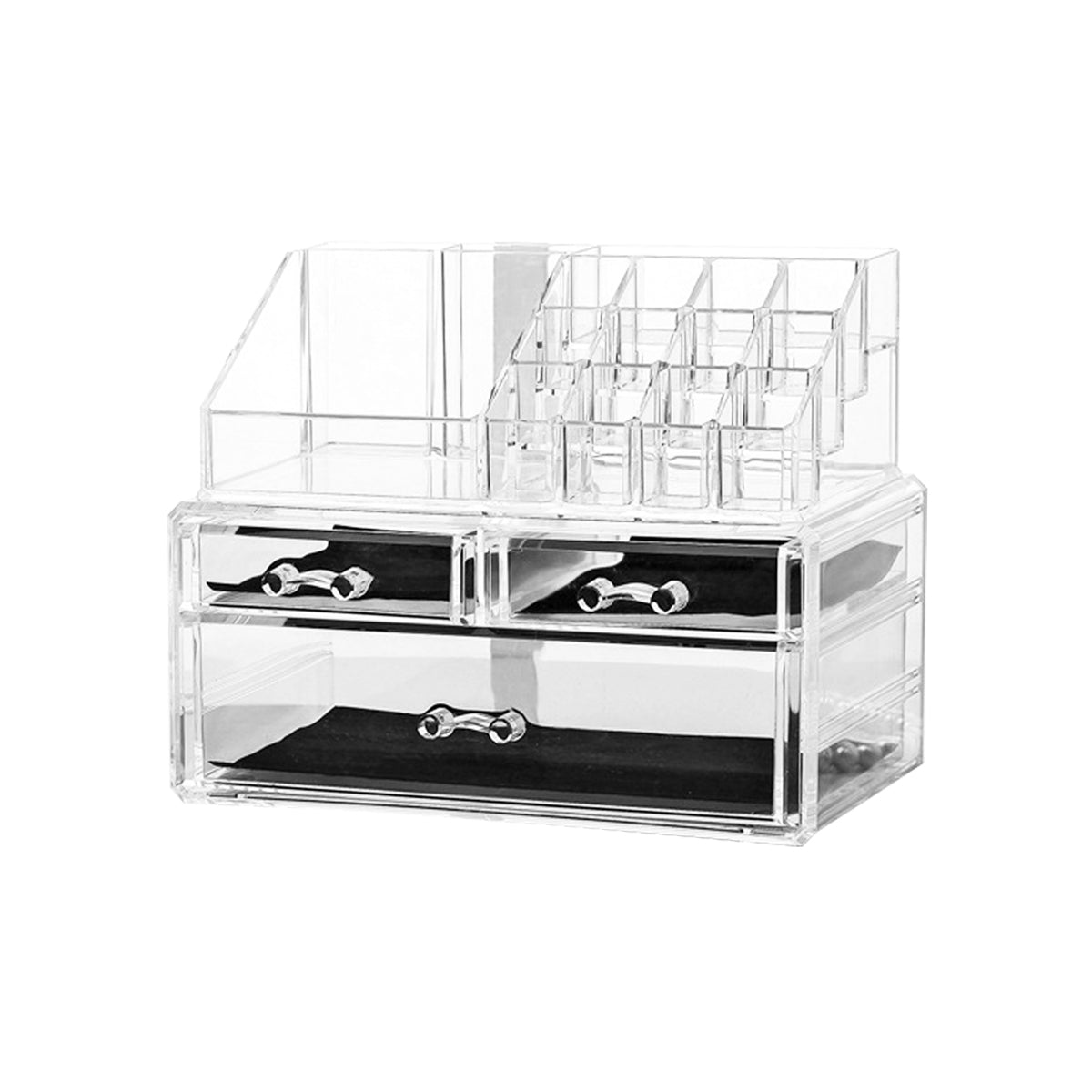 Clear Acrylic Makeup Organizer with Drawers - Cosmetic & Jewelry Storage Display Case for Vanity, Bathroom, and Dressing Table Organization
